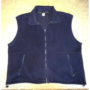 Columbia Mens XXL Fleece Vest Full Zip Sleeveless Jacket 100% Polyester Navy